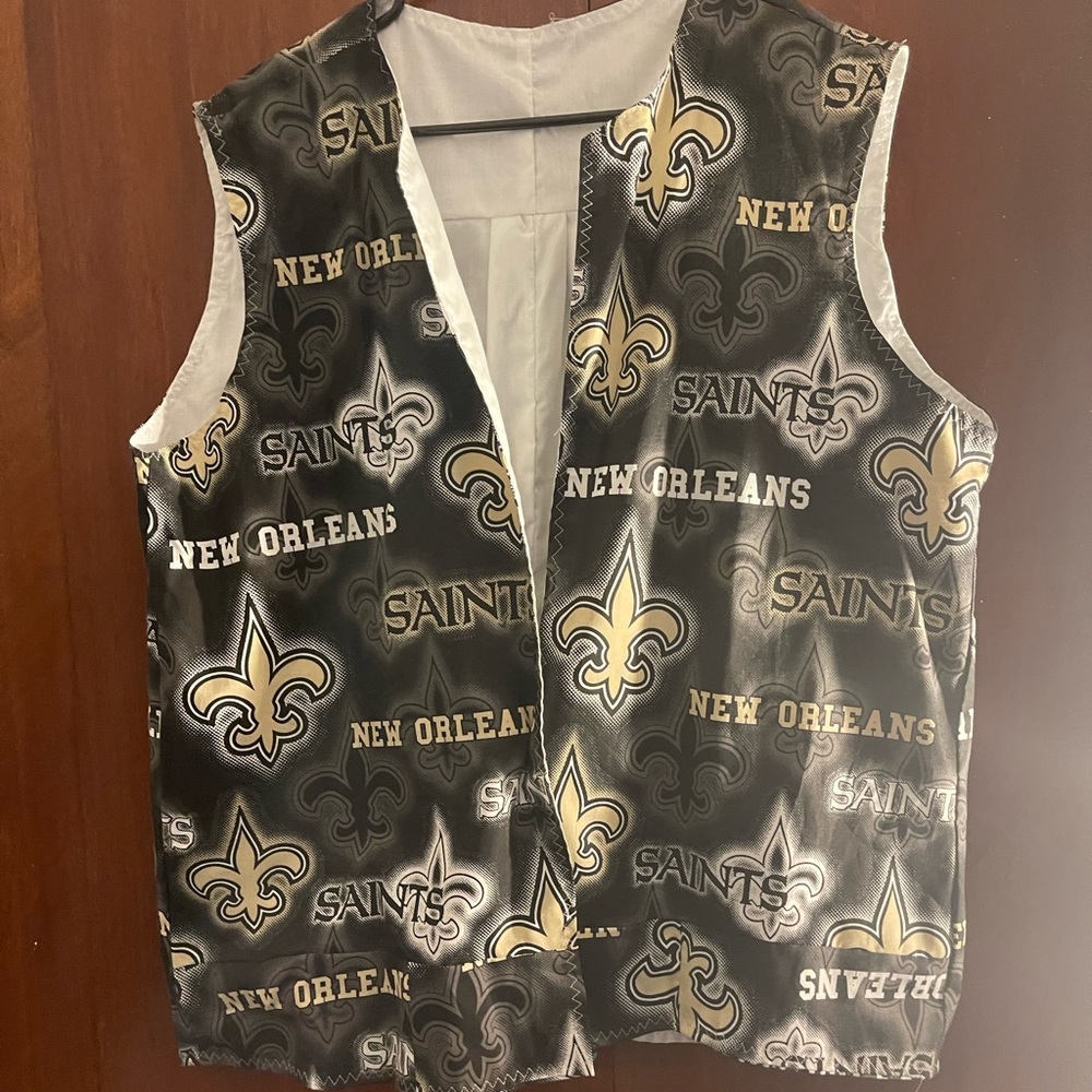 Black and gold Saints Vest
